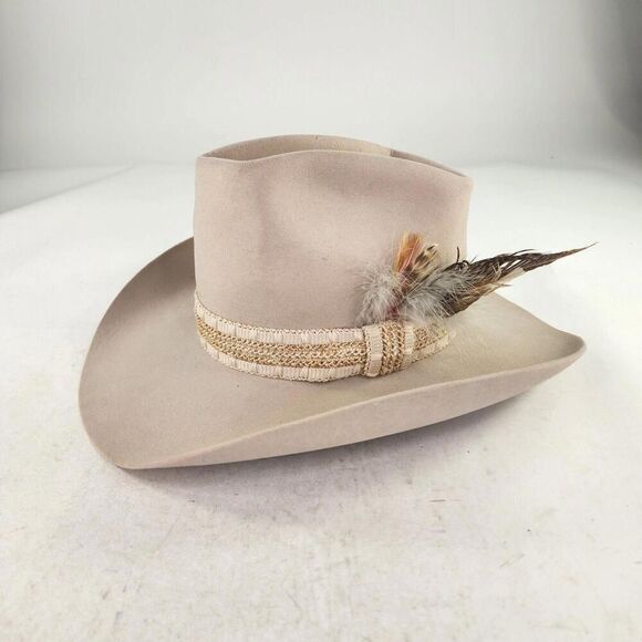 Stetson Beige Cowboy Hat with Feather Accent main image 14